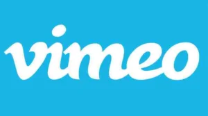 Vimeo logo - stylized white letters on a blue background