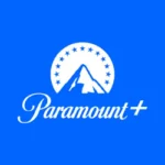 logo of Paramount+: The Paramount+ logo features a white mountain peak surrounded by a blue dotted circle, symbolizing a broadcast signal. The word 'PARAMOUNT' is written in royal blue bold letters above the mountain peak, and the plus symbol '+' in the same color is placed below the mountain within the blue circle.