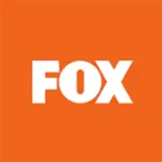 The Fox logo in White and Orange colors features the word 'FOX' in bold uppercase letters, colored predominantly in white, with the letter 'O' stacked over the letter 'X', forming a rectangular shape. The lettering has orange outline and the rectangular field is filled with an orange color